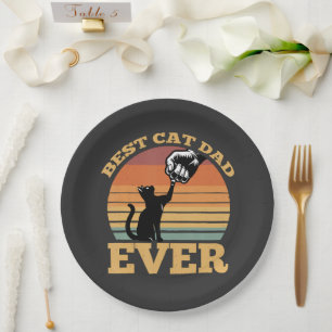 Best Cat Dad Ever Fathers Day Paper Plate