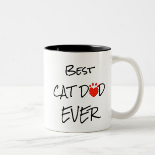 Best Cat Dad Ever Father's Day Personalised Photo Two-Tone Coffee Mug