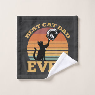 Best Cat Dad Ever Fathers Day Wash Cloth