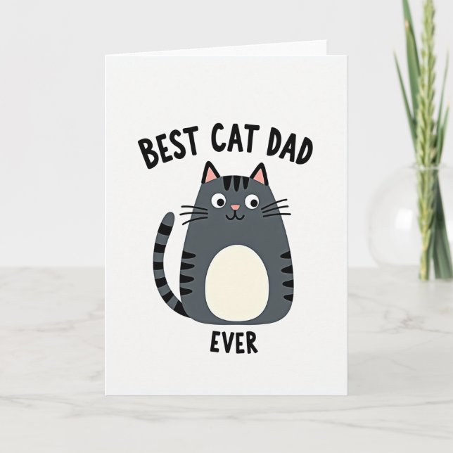 Best Cat Dad Ever Funny Art Card (Front)