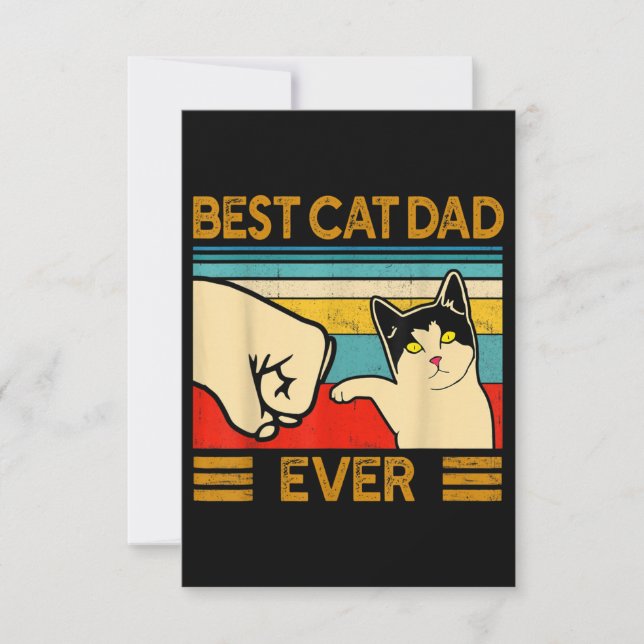 Best Cat Dad Ever Funny Cat Daddy Card (Front)