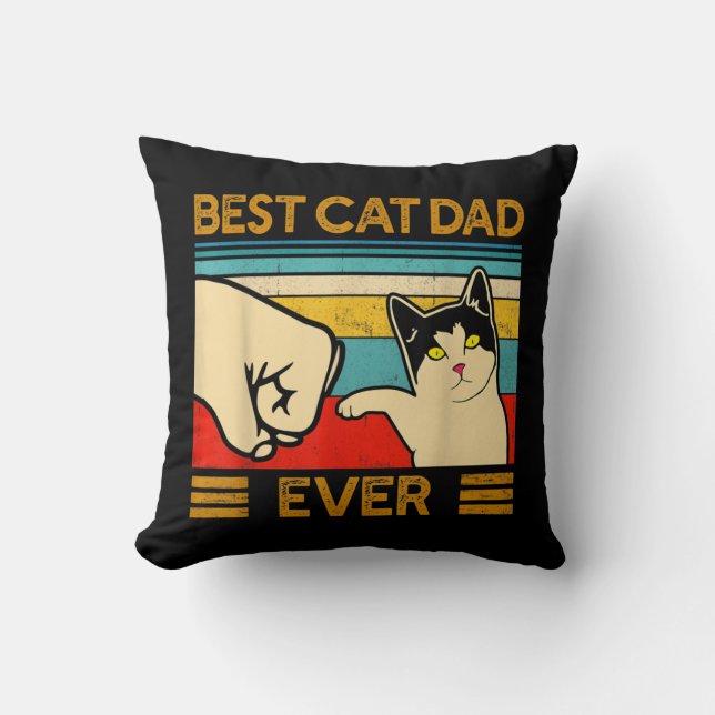 Best Cat Dad Ever Funny Cat Daddy Cushion (Front)