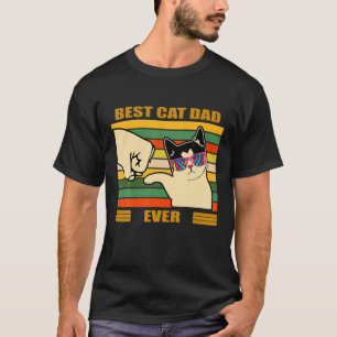 Best Cat Dad Ever Funny Cat Daddy Father Vintage T-Shirt