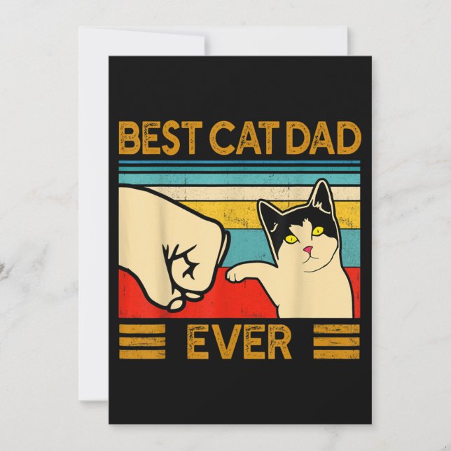 Best Cat Dad Ever Funny Cat Daddy Invitation (Front)