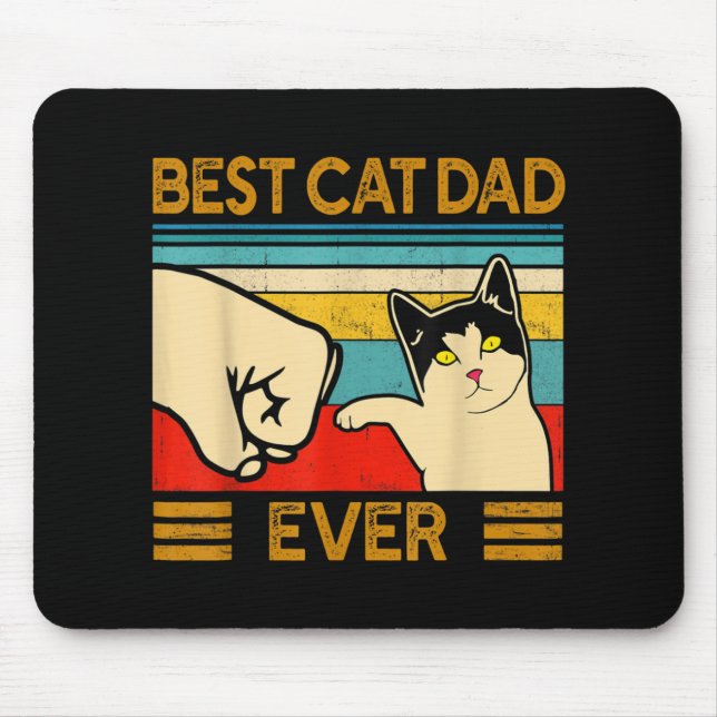 Best Cat Dad Ever Funny Cat Daddy Mouse Pad (Front)