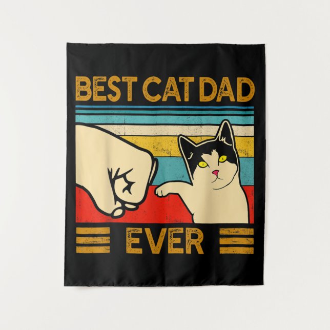 Best Cat Dad Ever Funny Cat Daddy Tapestry (Front)