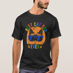 Best Cat Dad Ever Funny Retro Vintage T-Shirt