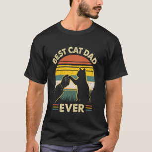 Best Cat Dad Ever Funny Vintage Cat Lover Men Dad T-Shirt