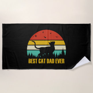 Best Cat Dad ever Geschenk Beach Towel