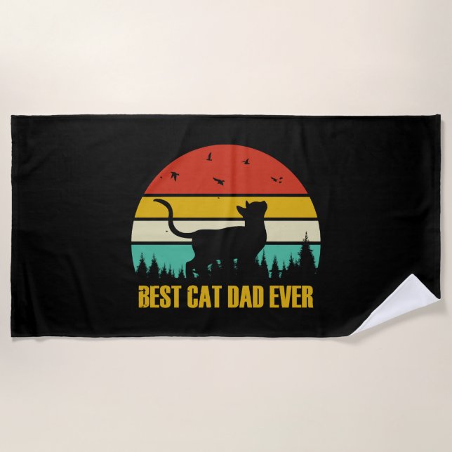Best Cat Dad ever Geschenk Beach Towel (Front)