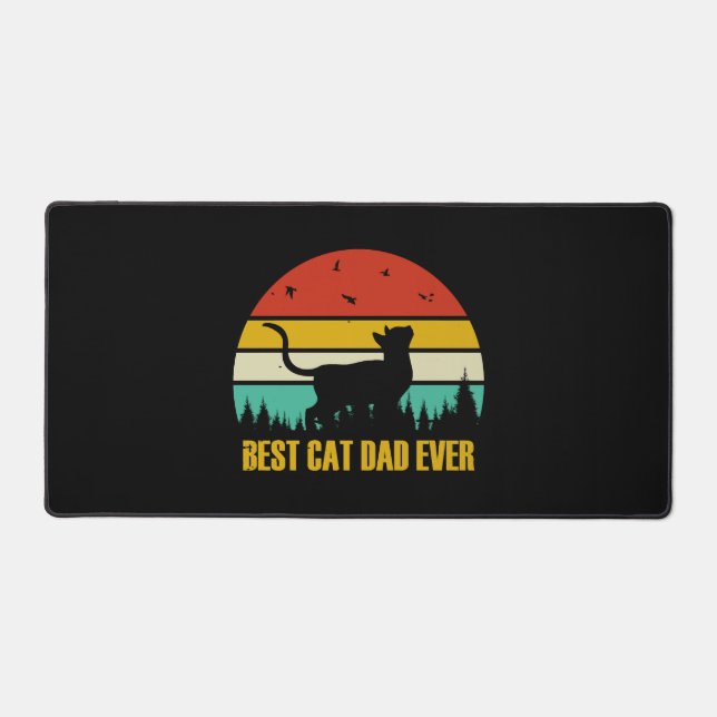 Best Cat Dad ever Geschenk Desk Mat (Front)