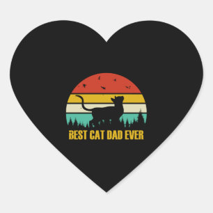 Best Cat Dad ever Geschenk Heart Sticker