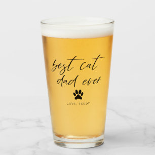 Best Cat Dad Ever Glass