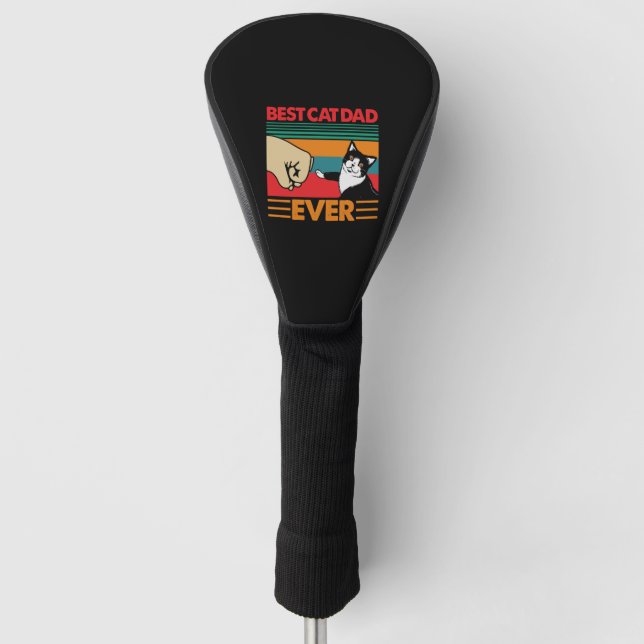 Best Cat Dad Ever Golf Head Cover (Front)