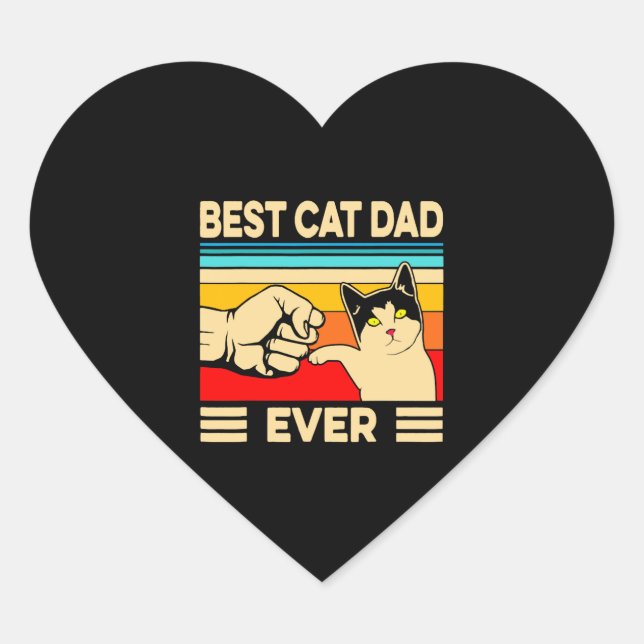 best Cat dad ever    Heart Sticker (Front)