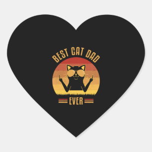 Best Cat Dad Ever Heart Sticker