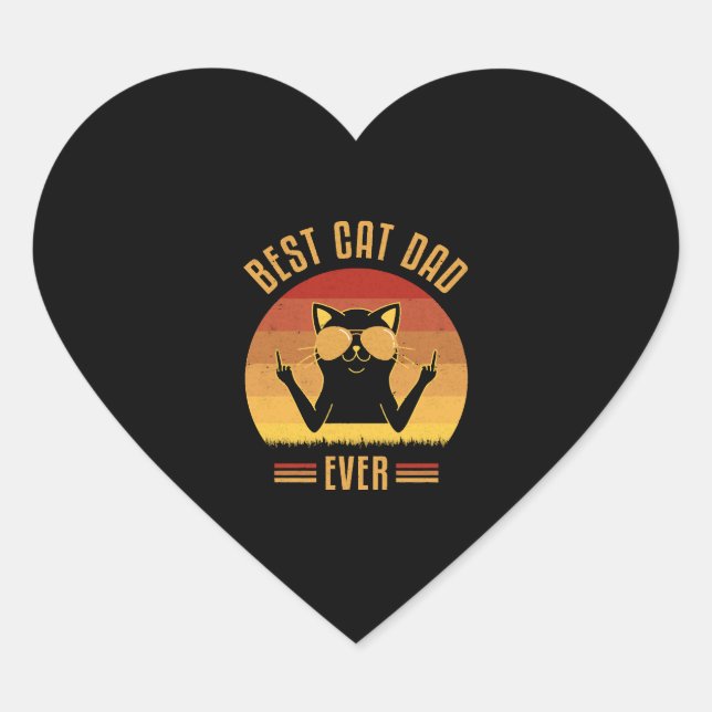 Best Cat Dad Ever         Heart Sticker (Front)