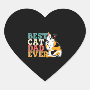 Best Cat Dad Ever Heart Sticker
