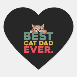 Best Cat Dad Ever Heart Sticker
