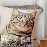 Best Cat Dad Ever Modern Custom Pet Photo Cushion<br><div class="desc">This simple and classic design is composed of serif typography and add a custom photo</div>