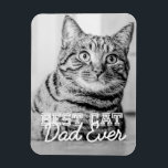 Best Cat Dad Ever Modern Custom Pet Photo Magnet<br><div class="desc">This simple and classic design is composed of serif typography and add a custom photo</div>