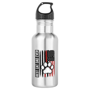 Best Cat Dad Ever Patriotic Paw Flag Design_1 532 Ml Water Bottle