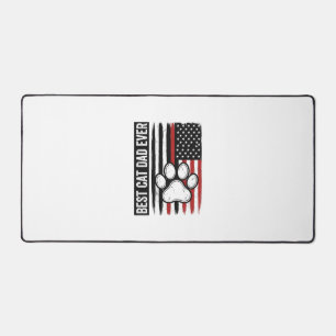 Best Cat Dad Ever Patriotic Paw Flag Design_1 Desk Mat