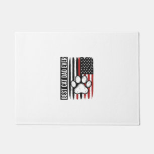 Best Cat Dad Ever Patriotic Paw Flag Design_1 Doormat