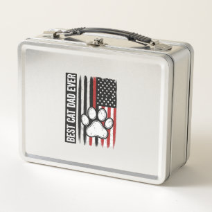 Best Cat Dad Ever Patriotic Paw Flag Design_1 Metal Lunch Box