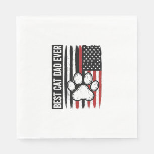 Best Cat Dad Ever Patriotic Paw Flag Design_1 Napkin