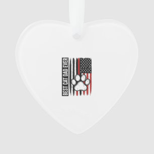 Best Cat Dad Ever Patriotic Paw Flag Design_1 Ornament