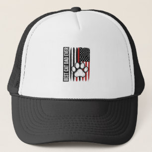 Best Cat Dad Ever Patriotic Paw Flag Design_1 Trucker Hat