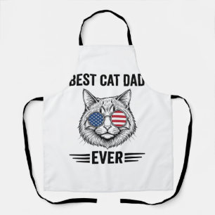 Best Cat Dad Ever Patriotic Vintage Cat Design_1 Apron