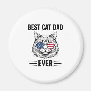 Best Cat Dad Ever Patriotic Vintage Cat Design_1 Magnet