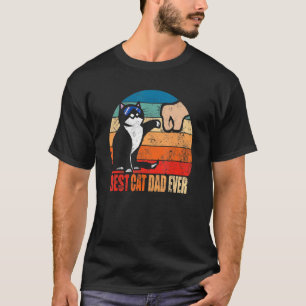 Best Cat Dad Ever Paw Fist Bump Fathers Day T-Shirt