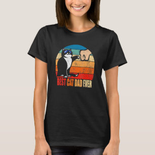 Best Cat Dad Ever Paw Fist Bump Fathers Day T-Shirt