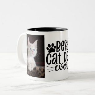 Best Cat Dad Ever Personalised Funny Cat Photo Two-Tone Coffee Mug