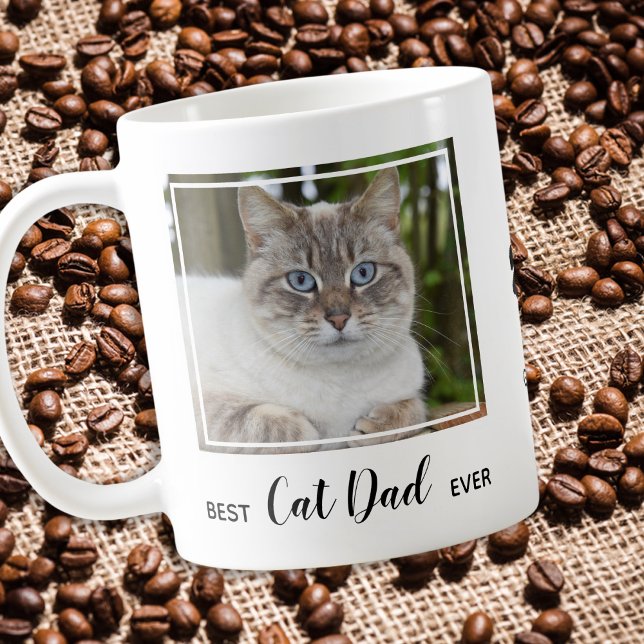 Best Cat Dad Ever- Personalised Photo Cute Cat Dad Coffee Mug (Creator Uploaded)