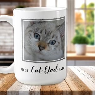 Best Cat Dad Ever- Personalized Cute Pet Cat Photo Coffee Mug