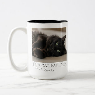 Best Cat Dad Ever Pet Parent Double Sided Photo Two-Tone Coffee Mug