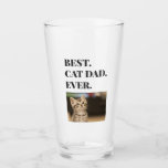 Best Cat Dad Ever Photo Beer Pint Glass<br><div class="desc">This adorable pint glass makes a great gift for your favourite cat dad on Father's Day,  his birthday,  or any day!  Personalise with the photo of your choice.  The font and colour of the text can be changed to fit your preference.</div>
