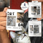 BEST CAT DAD EVER Photo Collage Paw Print Coffee Mug<br><div class="desc">Modern BEST CAT DAD EVER coffee mug featuring 4 photos and cute cat pawprint typography and personalised with your custom message. ASSISTANCE:  For help with design modification or personalisation,  colour change,  resizing or transferring the design,  contact the designer BEFORE ORDERING via the Zazzle Chat MESSAGE tab or email makeitaboutyoustore@gmail.com.</div>