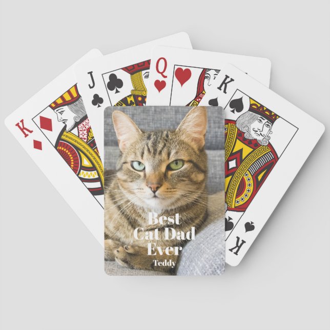 Best Cat Dad Ever Photo  Playing Cards (Back)