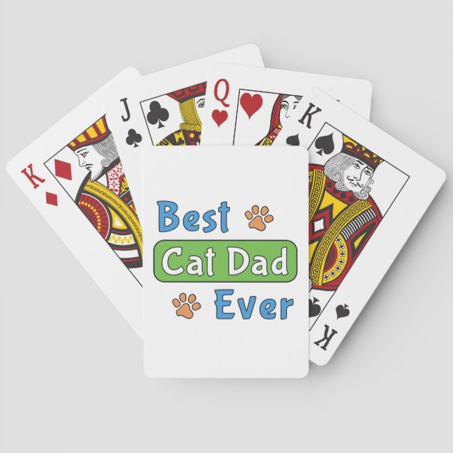 Best Cat Dad Ever Playing Cards (Back)