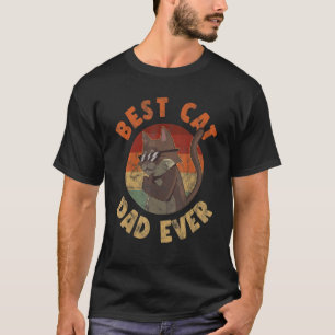Best Cat Dad Ever Retro And Vintage Sunset Father' T-Shirt