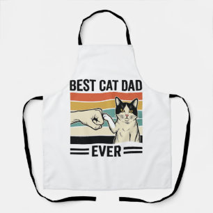 Best Cat Dad Ever Retro Cat Fist Bump Shirt_1 Apron