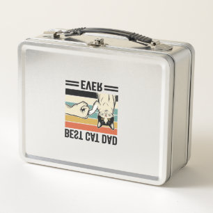 Best Cat Dad Ever Retro Cat Fist Bump Shirt_1 Metal Lunch Box