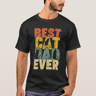 Best Cat Dad Ever  Retro Dad Cat T-Shirt