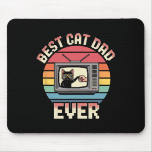 Best Cat Dad Ever Retro Vintage Cat Dad Men  Mouse Pad