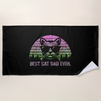 Best Cat Dad Ever Shirt Beach Towel